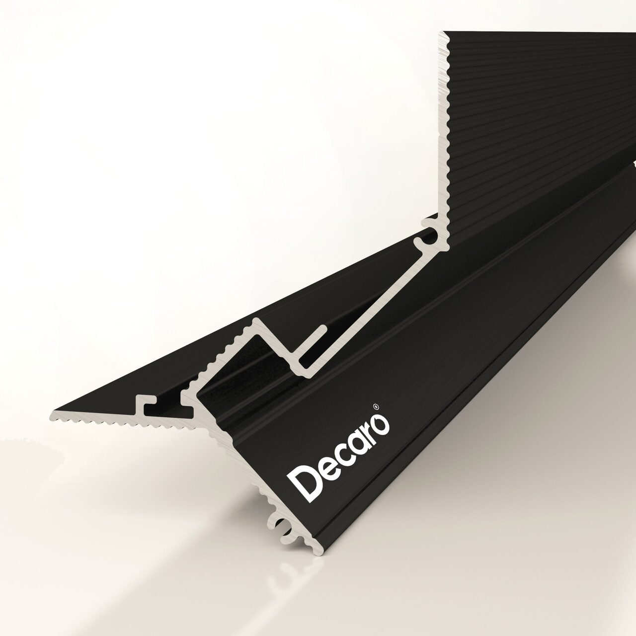 Профиль алюминиевый теневой с подсветкой Decaro D005A Black Черный 2000×50×55 Профиль алюминиевый теневой с подсветкой Decaro D005A Black Черный 2000×50×55